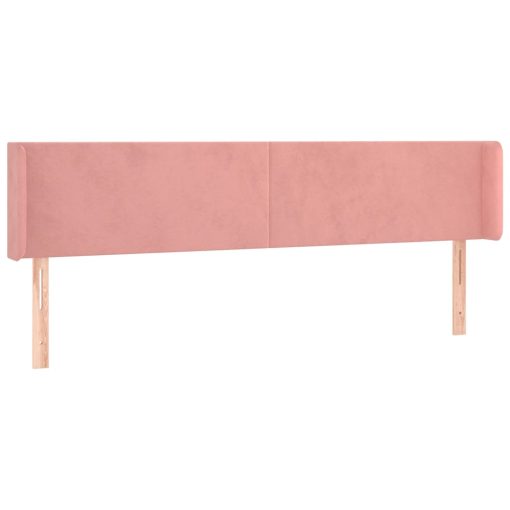 Testiera Ad Orecchio Rosa 183x16x78/88 Cm In Velluto - Image 2