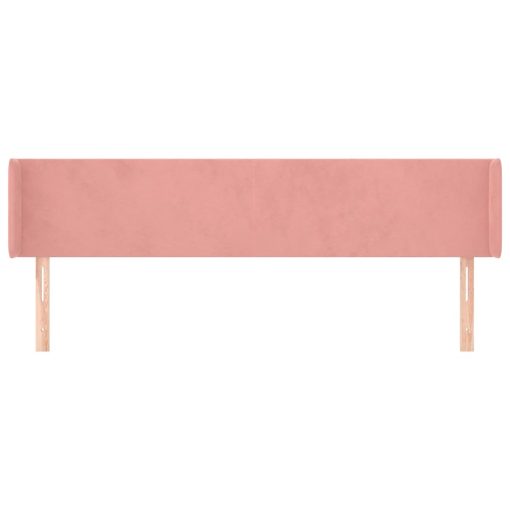 Testiera Ad Orecchio Rosa 183x16x78/88 Cm In Velluto - Image 3