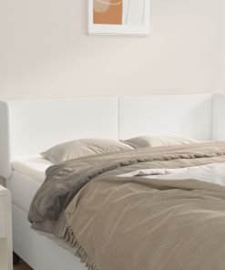 Testiera Ad Orecchio Bianca 147x16x78/88 Cm In Similpelle