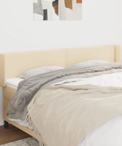 Testiera Ad Orecchio Crema 183x16x78/88 Cm In Tessuto