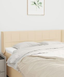 Testiera Ad Orecchio Crema 147x16x78/88 Cm In Tessuto