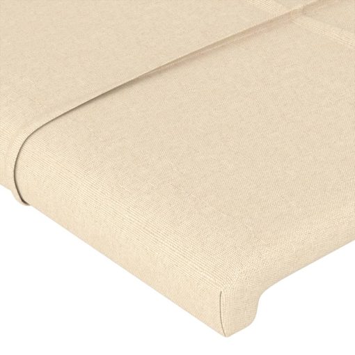 Testiera Ad Orecchio Crema 147x16x78/88 Cm In Tessuto - Image 5