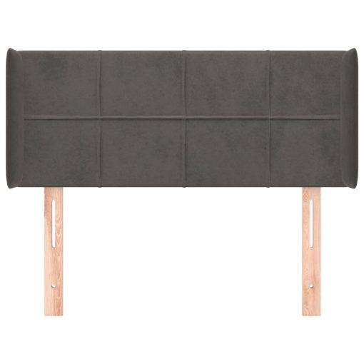 Testiera Ad Orecchio Grigio Scuro 93x16x78/88 Cm In Velluto - Image 3