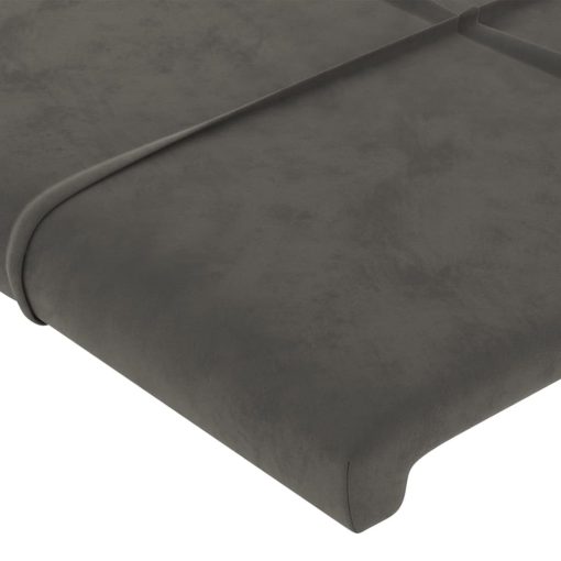 Testiera Ad Orecchio Grigio Scuro 93x16x78/88 Cm In Velluto - Image 5