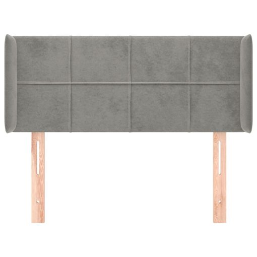 Testiera Ad Orecchio Grigio Chiaro 103x16x78/88 Cm In Velluto - Image 3