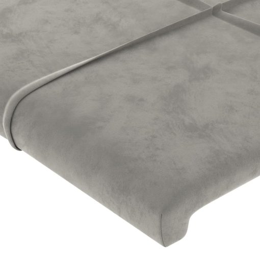 Testiera Ad Orecchio Grigio Chiaro 103x16x78/88 Cm In Velluto - Image 5