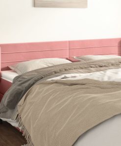Testiera Ad Orecchio Rosa 183x16x78/88 Cm In Velluto