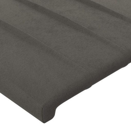 Testiera Ad Orecchio Grigio Scuro 163x16x78/88 Cm In Velluto - Image 5