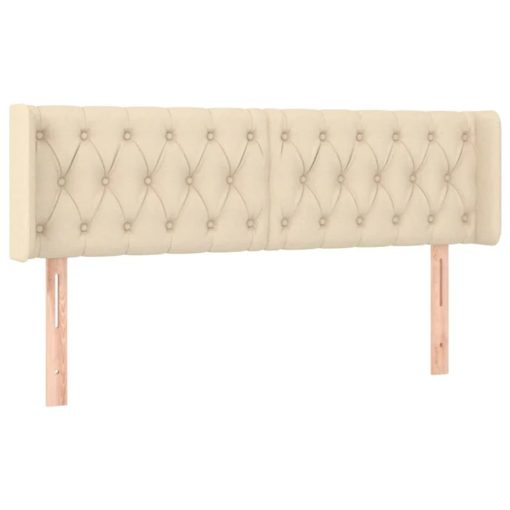 Testiera Ad Orecchio Crema 147x16x78/88 Cm In Tessuto - Image 2