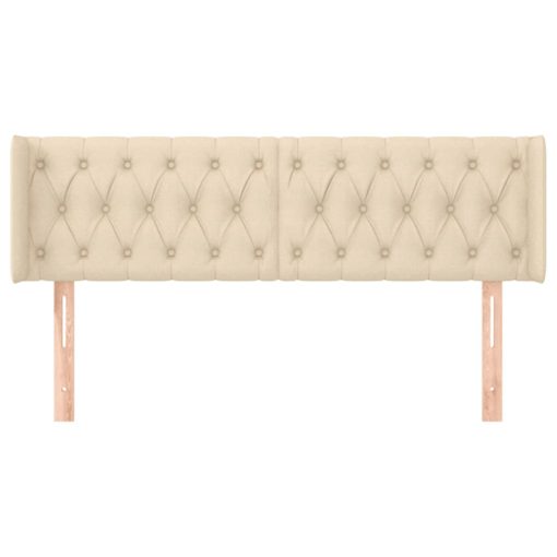 Testiera Ad Orecchio Crema 147x16x78/88 Cm In Tessuto - Image 3