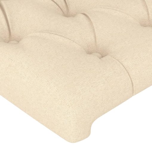Testiera Ad Orecchio Crema 147x16x78/88 Cm In Tessuto - Image 5