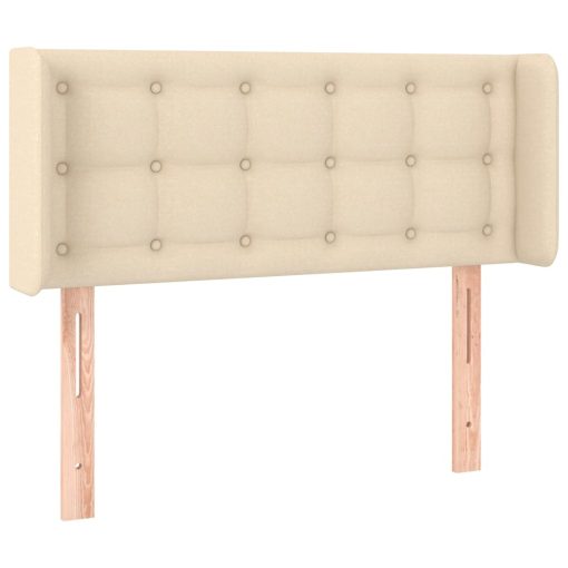 Testiera Ad Orecchio Crema 93x16x78/88 Cm In Tessuto - Image 2