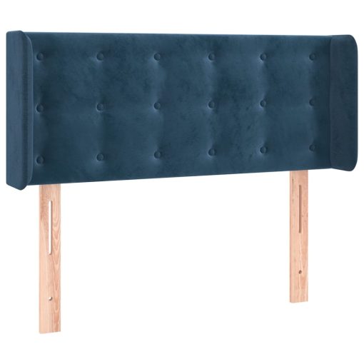 Testiera Ad Orecchio Blu Scuro 103x16x78/88 Cm In Velluto - Image 2
