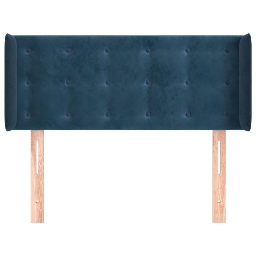 Testiera Ad Orecchio Blu Scuro 103x16x78/88 Cm In Velluto - Image 3