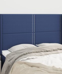 Testiera Ad Orecchio Blu 147x16x118/128 Cm In Tessuto