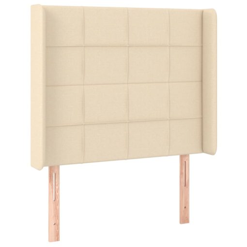 Testiera Ad Orecchio Crema 93x16x118/128 Cm In Tessuto - Image 2