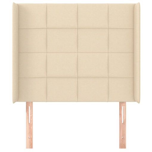 Testiera Ad Orecchio Crema 93x16x118/128 Cm In Tessuto - Image 3