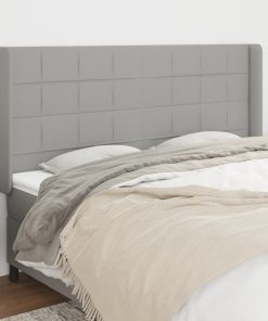 Testiera Ad Orecchio Grigio Chiaro 183x16x118/128 Cm In Tessuto