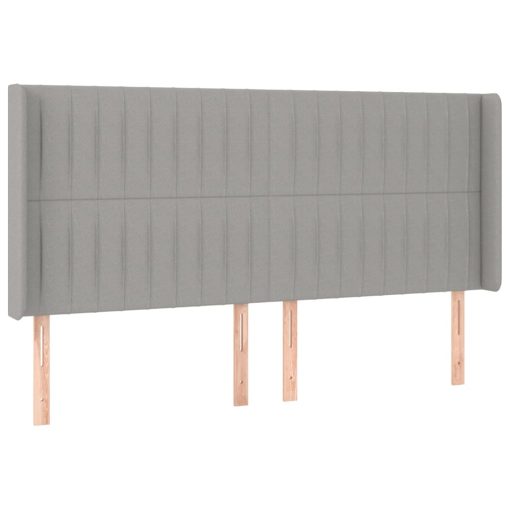 Testiera Ad Orecchio Grigio Chiaro 163x16x118/128 Cm In Tessuto - Image 2