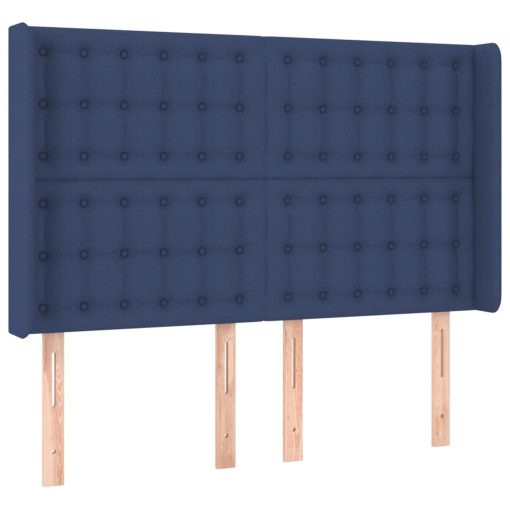 Testiera Ad Orecchio Blu 147x16x118/128 Cm In Tessuto - Image 2