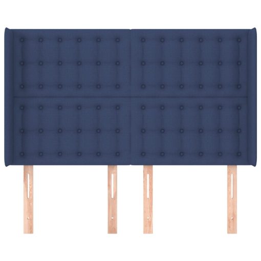 Testiera Ad Orecchio Blu 147x16x118/128 Cm In Tessuto - Image 3