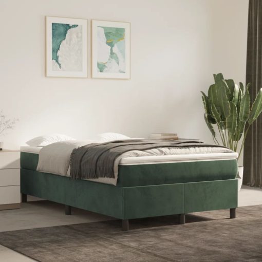 Giroletto Senza Materasso Verde Scuro 120x200 Cm In Velluto