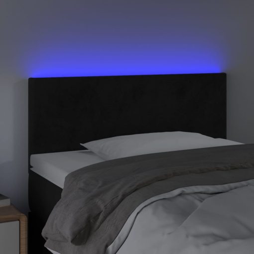 Testiera A Led Nera 80x5x78/88 Cm In Velluto - Image 3