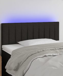 Testiera A Led Nera 80x5x78/88 Cm In Tessuto