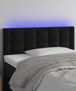 Testiera A Led Nera 80x5x78/88 Cm In Velluto