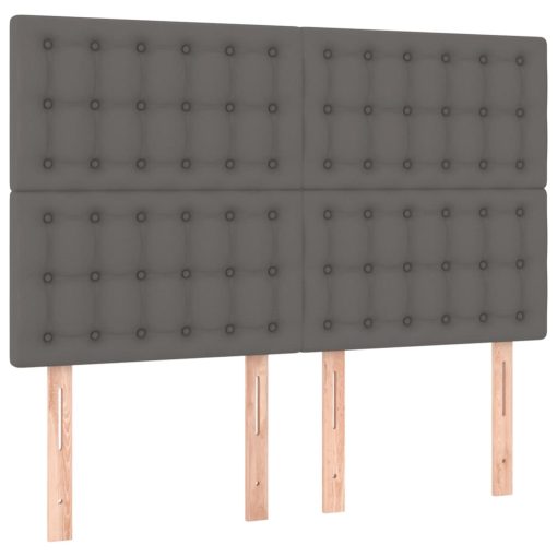Testiera A Led Grigio 144x5x118/128 Cm In Similpelle - Image 4