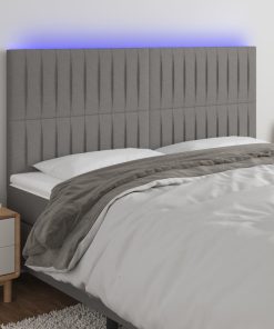 Testiera A Led Grigioscuro 180x5x118/128cm Intessuto