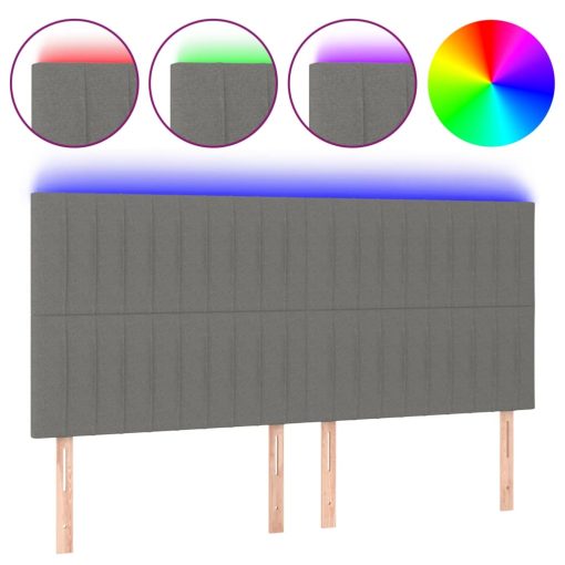 Testiera A Led Grigioscuro 180x5x118/128cm Intessuto - Image 2