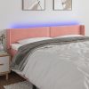 Testiera A Led Rosa 163x16x78/88 Cm In Velluto