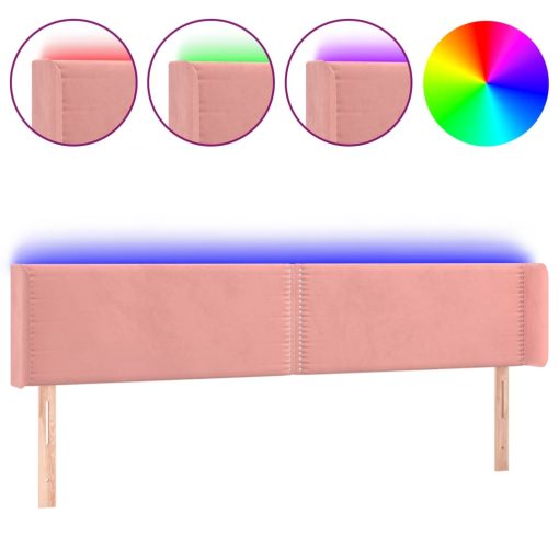 Testiera A Led Rosa 163x16x78/88 Cm In Velluto - Image 2