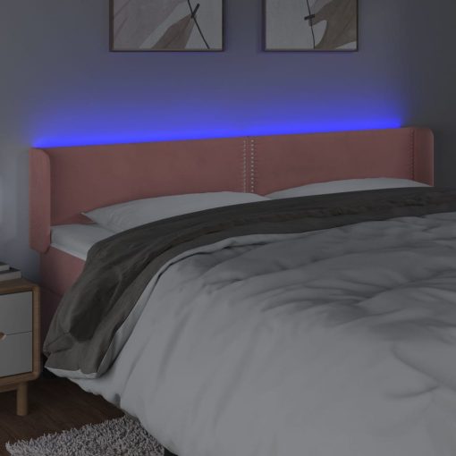 Testiera A Led Rosa 163x16x78/88 Cm In Velluto - Image 4