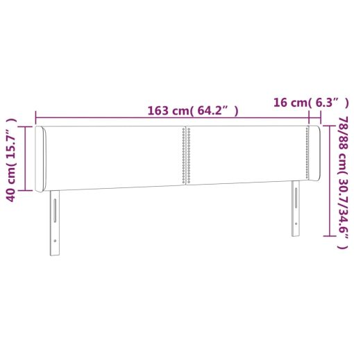 Testiera A Led Rosa 163x16x78/88 Cm In Velluto - Image 6