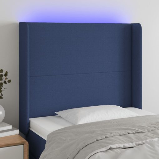 Testiera A Led Blu 93x16x118/128 Cm In Tessuto