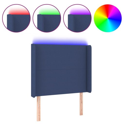 Testiera A Led Blu 93x16x118/128 Cm In Tessuto - Image 2