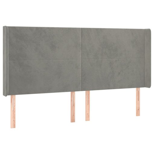 Testiera A Led Grigio Chiaro 163x16x118/128 Cm In Velluto - Image 3