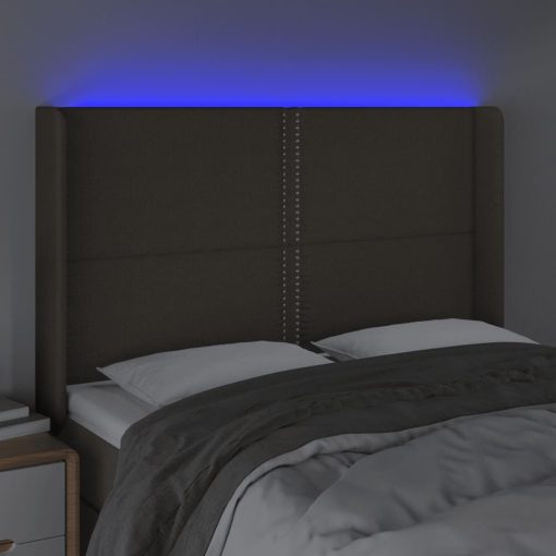 Testiera A Led Tortora 147x16x118/128 Cm In Tessuto - Image 4