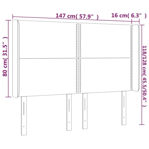 Testiera A Led Tortora 147x16x118/128 Cm In Tessuto - Image 6