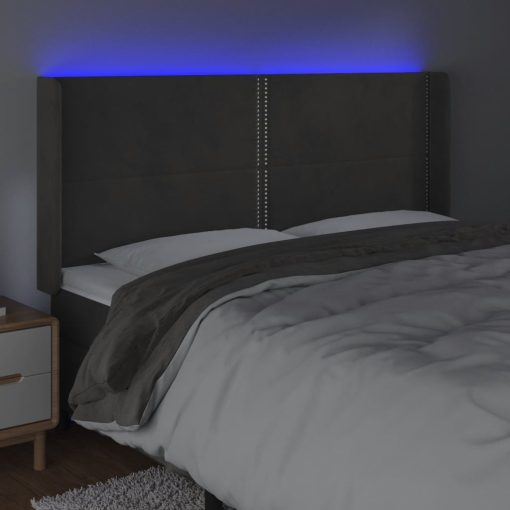 Testiera A Led Grigio Scuro 183x16x118/128cm Intessuto - Image 4