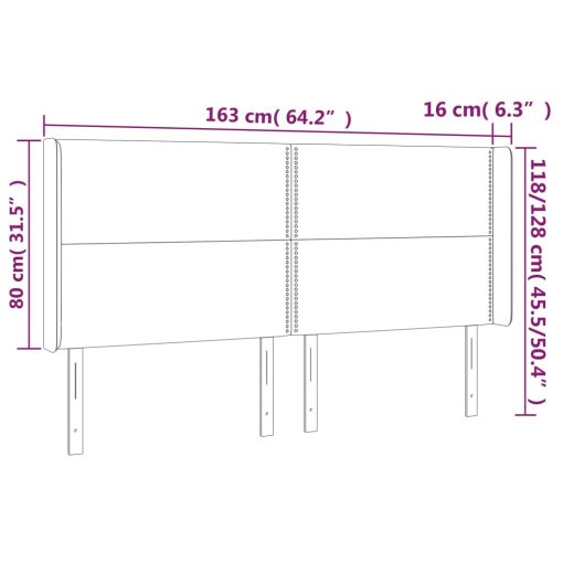 Testiera A Led Nera 163x16x118/128 Cm In Similpelle - Image 6