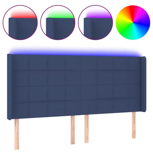 Testiera A Led Blu 183x16x118/128 Cm In Tessuto - Image 2