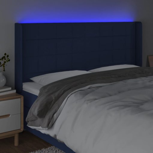 Testiera A Led Blu 183x16x118/128 Cm In Tessuto - Image 4