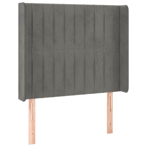 Testiera A Led Grigio Chiaro 103x16x118/128 Cm In Velluto - Image 3