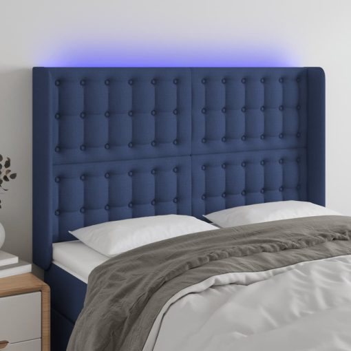 Testiera A Led Blu 147x16x118/128 Cm In Tessuto