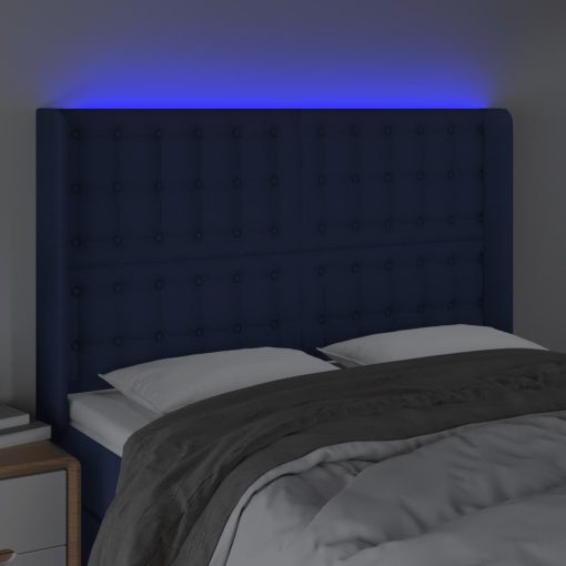 Testiera A Led Blu 147x16x118/128 Cm In Tessuto - Image 4