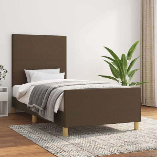 Giroletto Senza Materasso Marrone Scuro 90x190 Cm Tessuto
