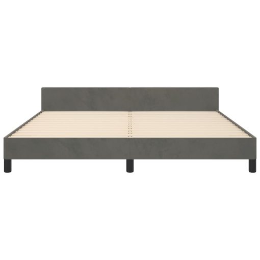 Giroletto Senza Materasso Grigio Scuro 160x200 Cm Velluto - Image 6